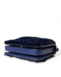 Thumbnail for Dolce & Gabbana Exquisite Blue Mink Fur Shoulder Bag - Luxour