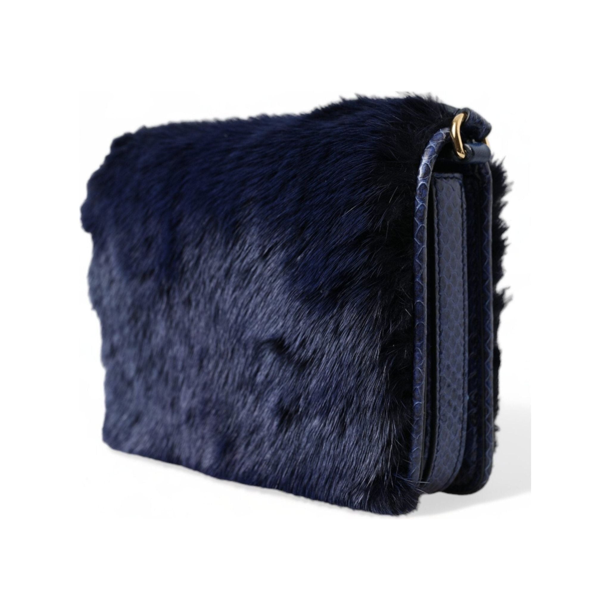 Luxour, Dolce & Gabbana Exquisite Blue Mink Fur Shoulder Bag, 