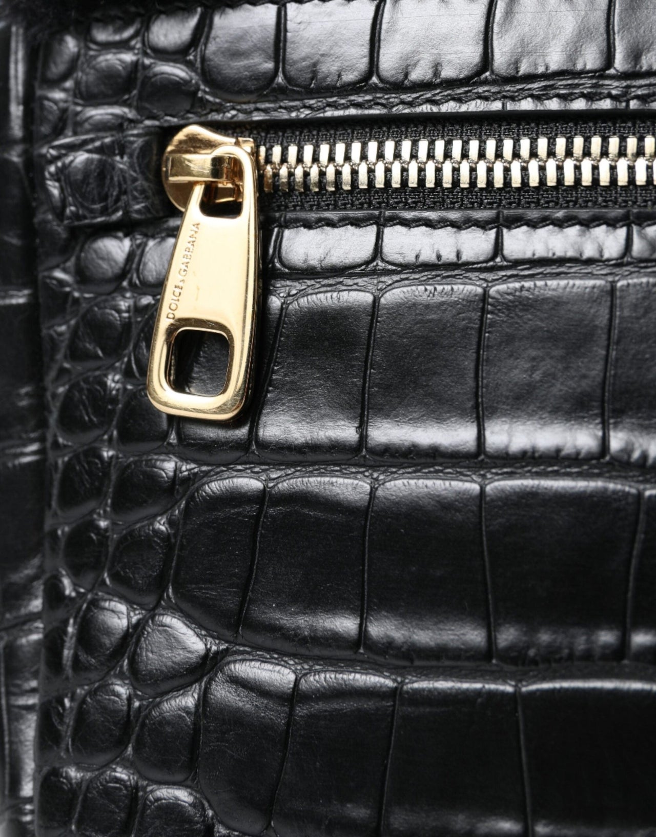 Dolce & Gabbana Exquisite Croc - Embossed Panther Shoulder Bag - Luxour