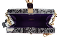 Thumbnail for Luxour, Dolce & Gabbana Gray Resin Dolce Box Clutch with Gold Details, 