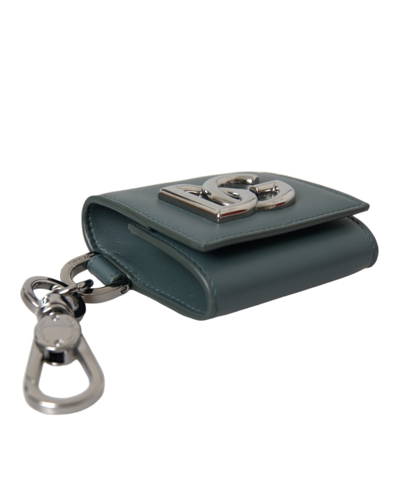 Dolce & Gabbana Green Leather DG Logo Keyring Coin Purse Keyring Wallet - Luxour