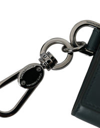 Thumbnail for Dolce & Gabbana Green Leather DG Logo Keyring Coin Purse Keyring Wallet - Luxour