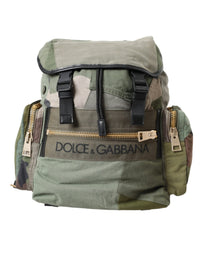 Thumbnail for Dolce & Gabbana Military Green Patchwork Rucksack Backpack Bag - Luxour