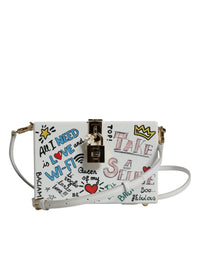 Thumbnail for Dolce & Gabbana White Graffiti Print Clutch Crossbody Bag - Luxour