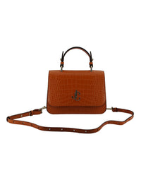 Thumbnail for Jimmy Choo Orange Leather Top Handle and Shoulder Bag - Luxour