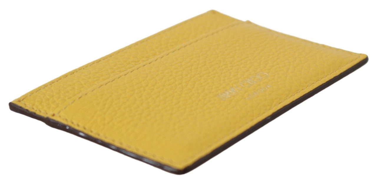 Jimmy Choo Sunshine Yellow Leather Card Holder - Luxour