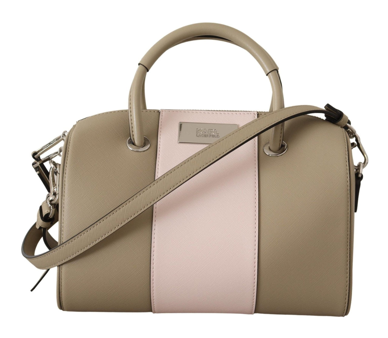 Luxour, Karl Lagerfeld - Canvas Beige Shoulder Bag, 