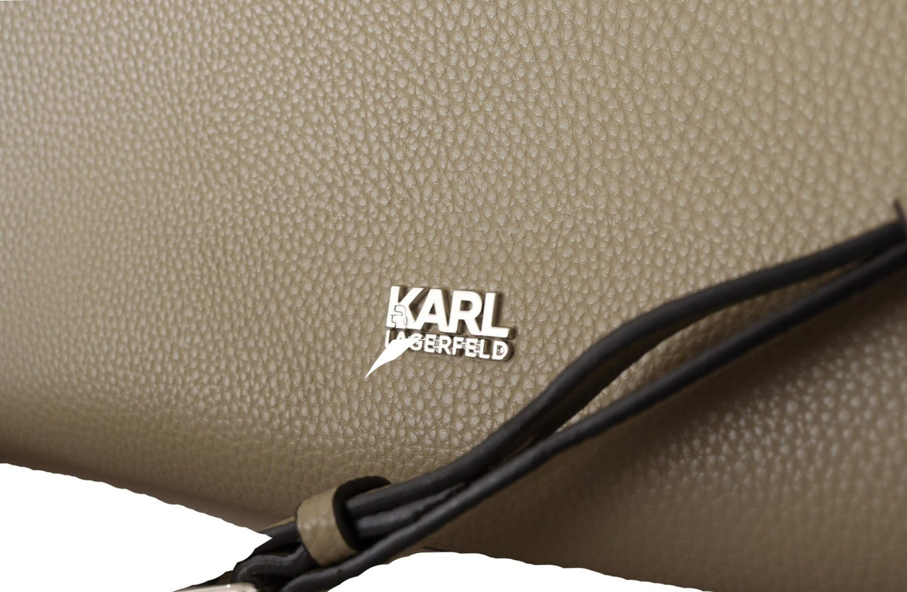 Karl Lagerfeld Enchanting Sage Green Leather Tote - Luxour