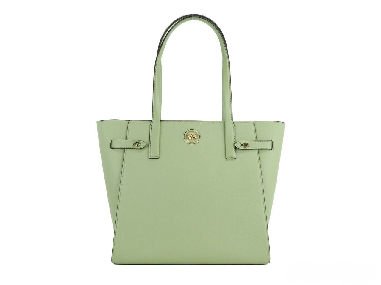 Michael Kors Carmen Large Light Sage Saffiano Leather North South Tote Handbag - Luxour