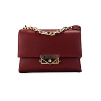 Thumbnail for Michael Kors Cece Small Dark Cherry Vegan Leather Convertible Flap Crossbody Bag - Luxour