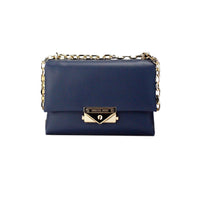 Thumbnail for Michael Kors Cece Small Navy Vegan Leather Convertible Flap Crossbody Bag - Luxour