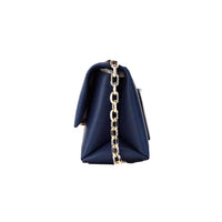 Thumbnail for Michael Kors Cece Small Navy Vegan Leather Convertible Flap Crossbody Bag - Luxour