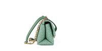 Thumbnail for Michael Kors Cece Small Sea Green Signature PVC Convertible Flap Crossbody Bag - Luxour