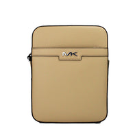 Thumbnail for Michael Kors Cooper Medium Camel Crossgrain Leather Flight Crossbody Bag - Luxour