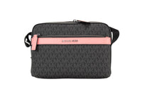 Thumbnail for Michael Kors Cooper Small Black Pink Signature PVC Utility Crossbody Bag - Luxour