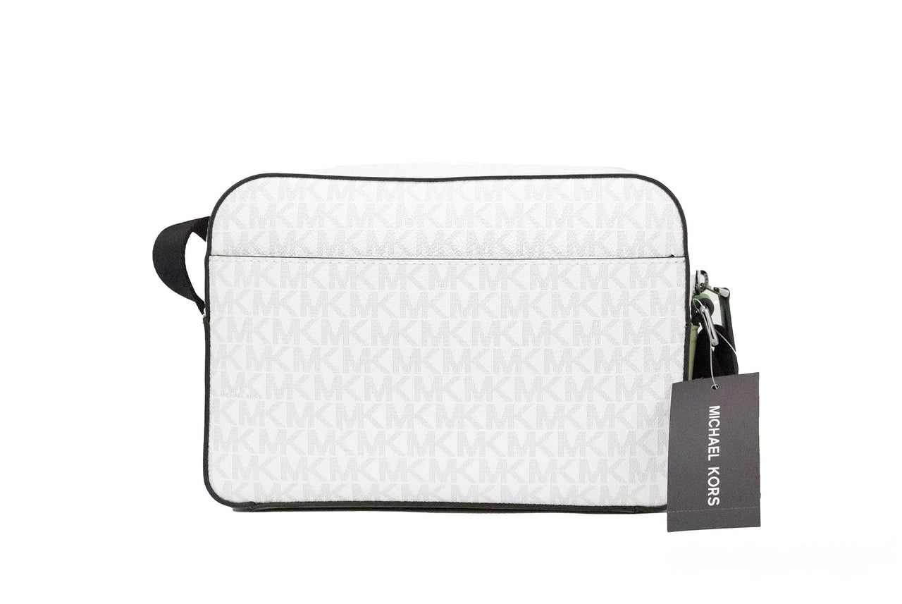 Michael Kors Cooper Small Bright White Palm Signature PVC Utility Crossbody Bag - Luxour