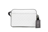 Thumbnail for Michael Kors Cooper Small Bright White Palm Signature PVC Utility Crossbody Bag - Luxour