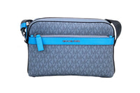 Thumbnail for Michael Kors Cooper Small Denim Multi Signature PVC Utility Crossbody Bag - Luxour