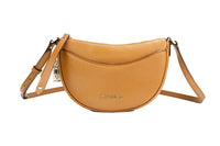 Thumbnail for Michael Kors Dover Small Luggage Pebbled Leather Half Moon Crossbody Bag Purse - Luxour