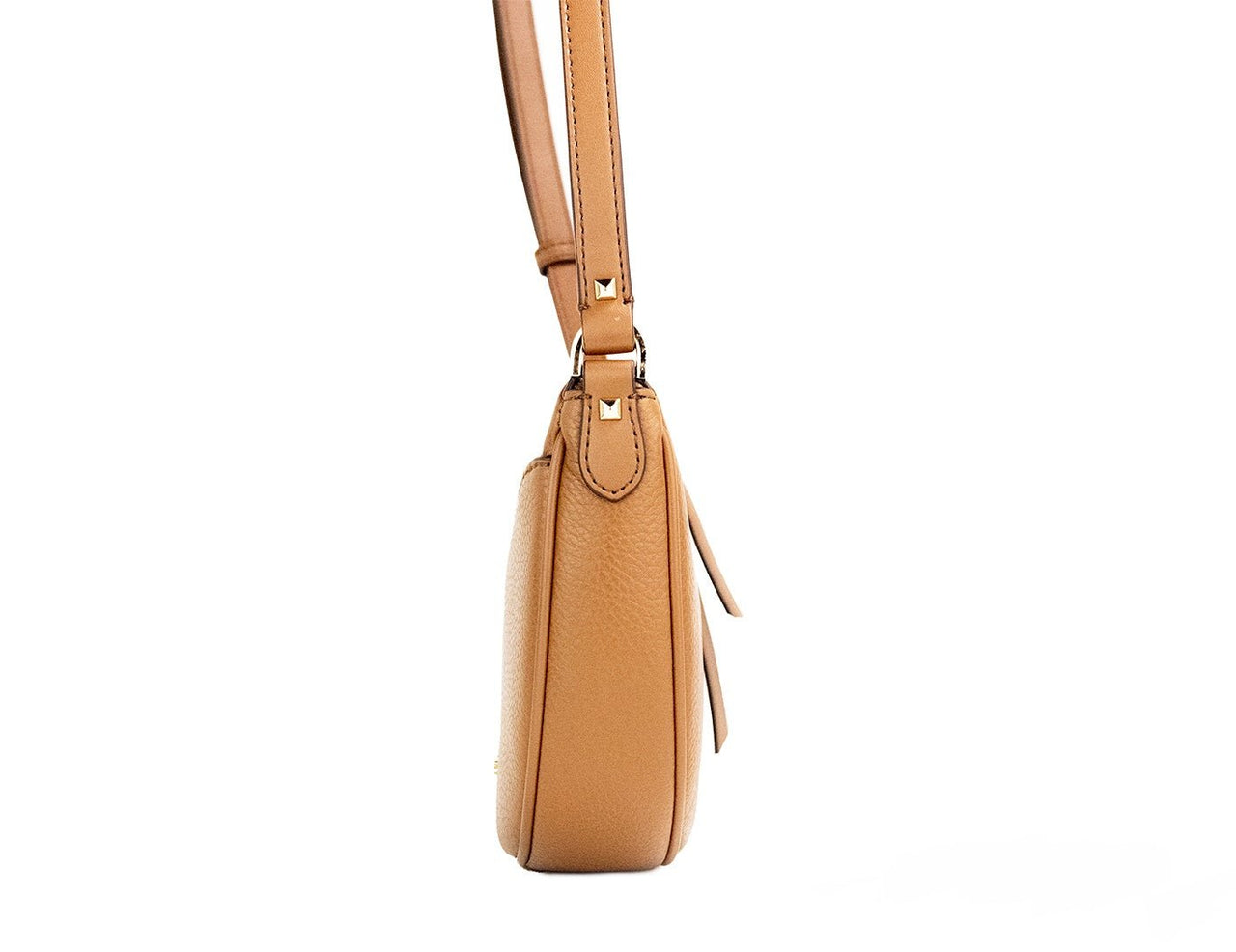 Luxour, Michael Kors Dover Small Luggage Pebbled Leather Half Moon Crossbody Bag Purse, 