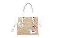 Thumbnail for Michael Kors Gilly Large Travel Miami Print Signature PVC Tote Handbag Purse - Luxour