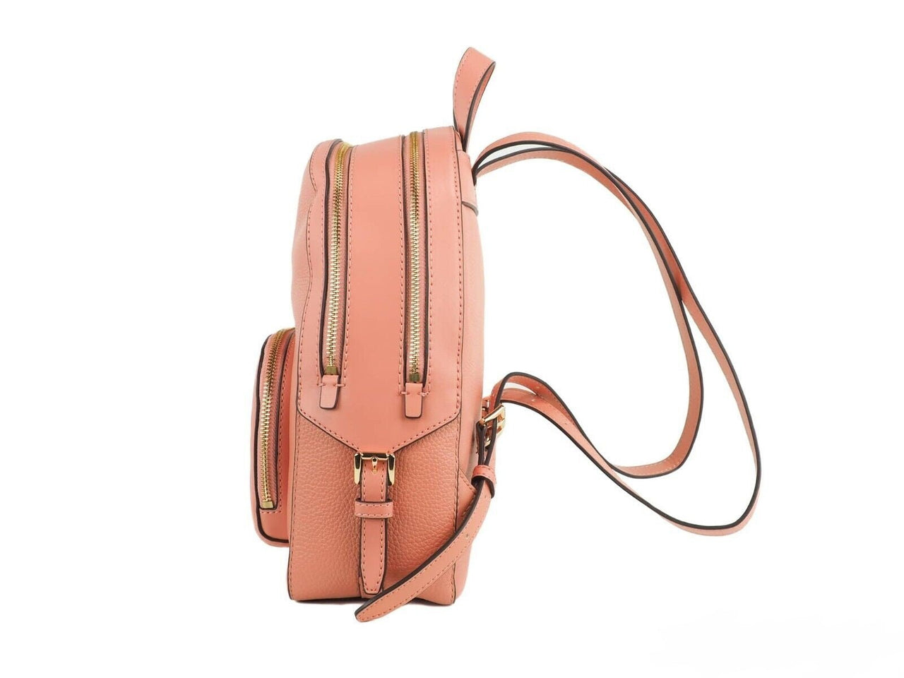 Luxour, Michael Kors Jaycee Medium Sherbert Pebbled Leather Zip Pocket Backpack Bookbag, 