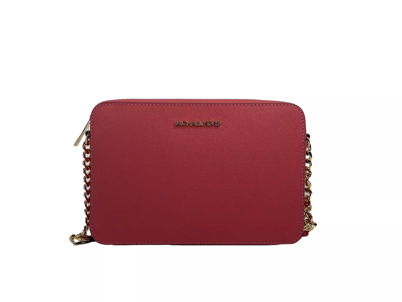 Luxour, Michael Kors Jet Set Large East West Leather Crossbody Bag Light Berry Sorbet, 