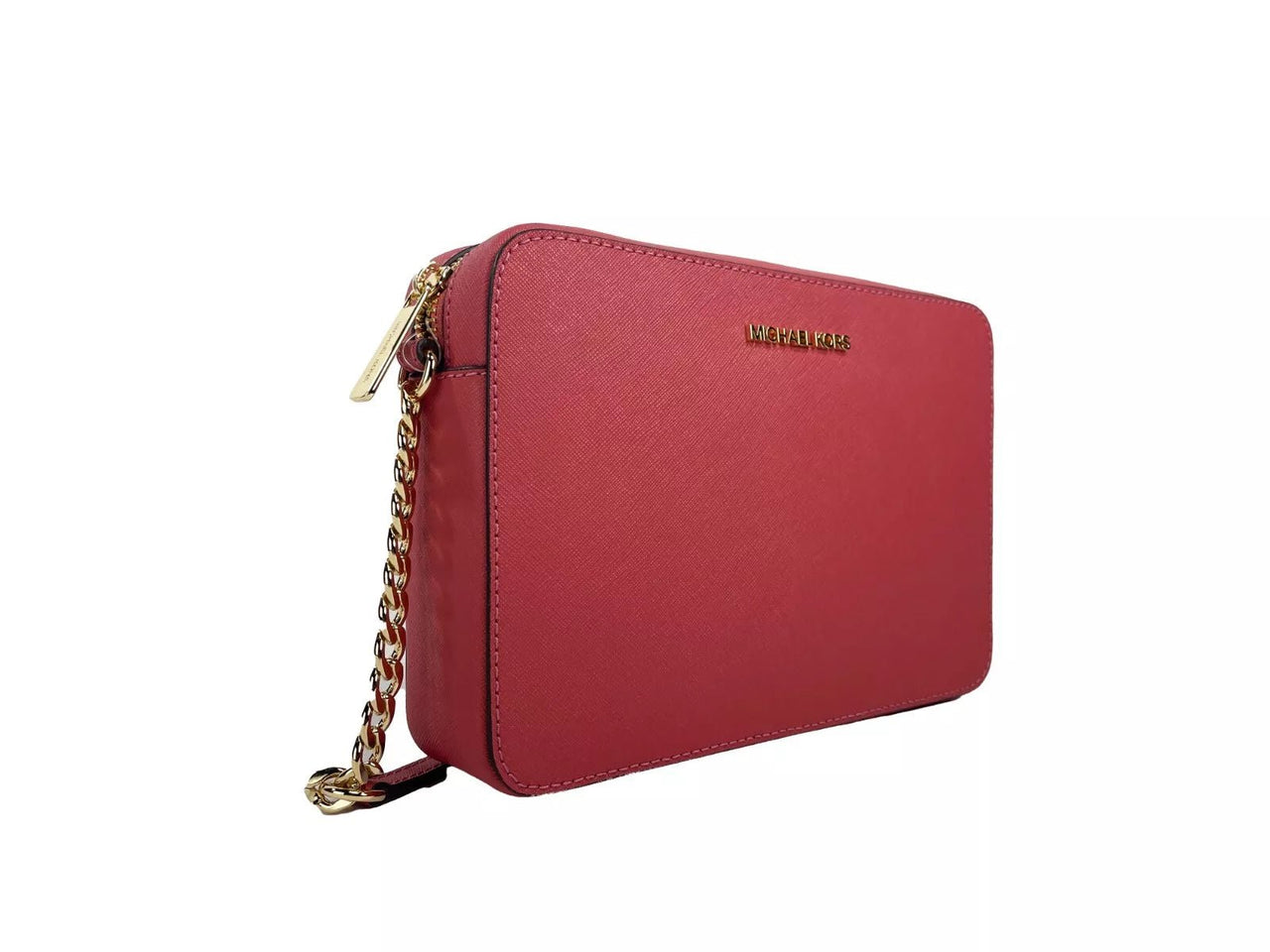 Luxour, Michael Kors Jet Set Large East West Leather Crossbody Bag Light Berry Sorbet, 