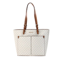 Thumbnail for Michael Kors Jet Set Medium Vanilla Double Pocket Tote Bag - Luxour