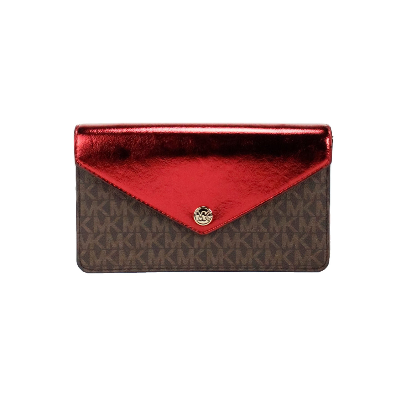 Michael Kors Jet Set Travel Crimson Small Flap Clutch Crossbody Bag - Luxour