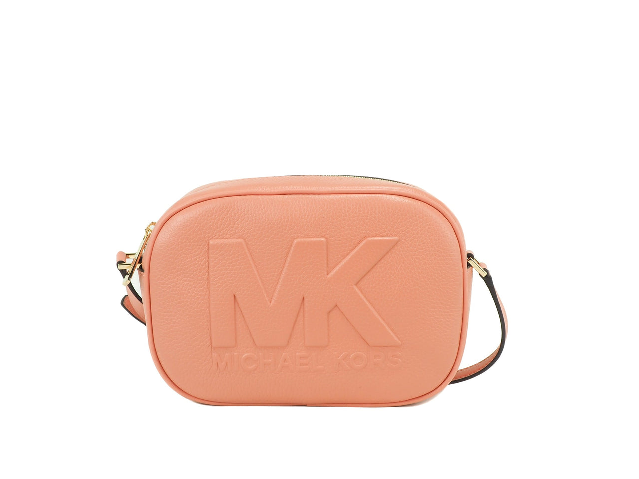 Luxour, Michael Kors Jet Set Travel Medium Sherbert Leather Oval Camera Crossbody Bag, 