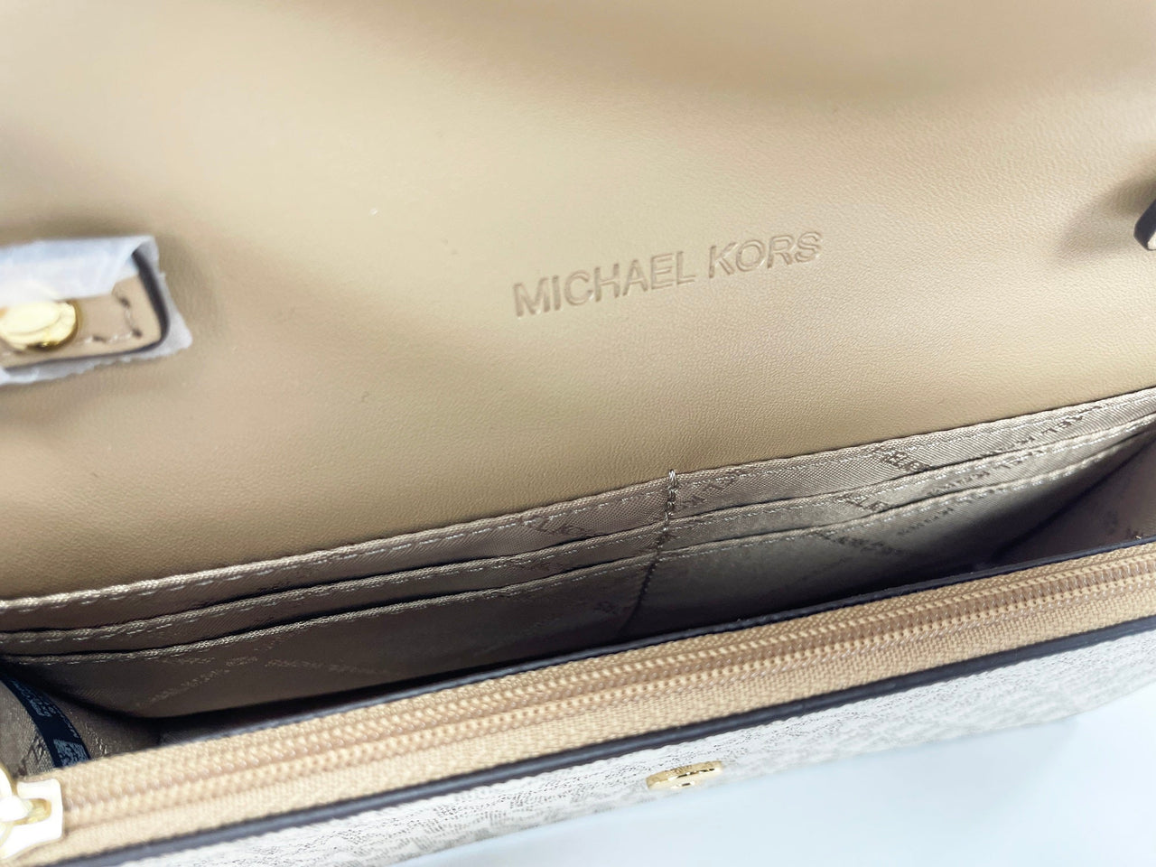 Luxour, Michael Kors - Canvas Beige Shoulder Bag, 