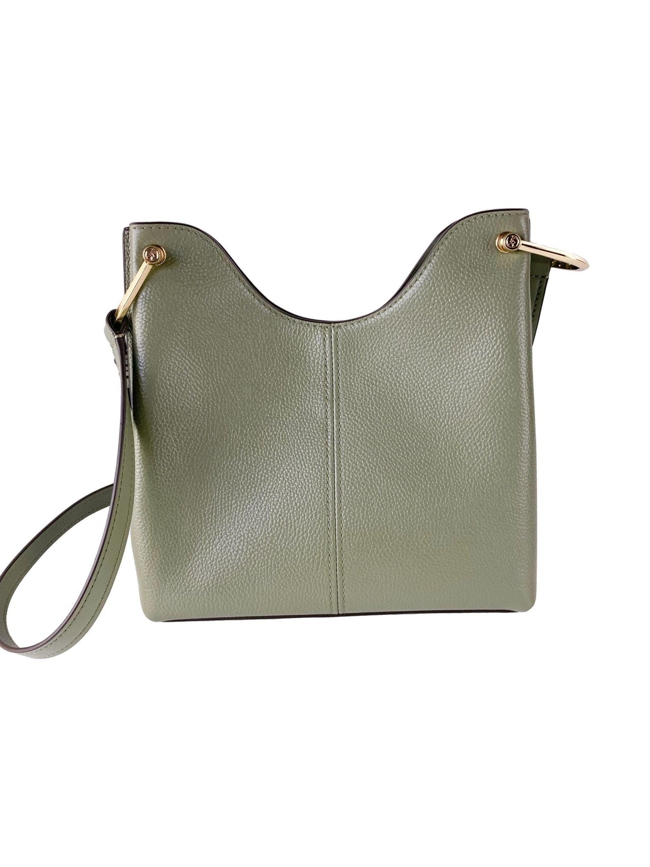 Michael Kors Joan Large Perforated Suede Leather Slouchy Messenger Handbag (Army Green) - Luxour