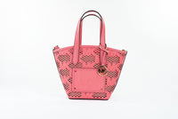 Thumbnail for Michael Kors Kimber Small Tea Rose Leather 2 - in - 1 Zip Tote Messenger Bag Purse - Luxour