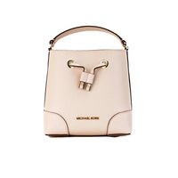 Thumbnail for Luxour, Michael Kors Mercer Small Powder Blush Pebble Leather Bucket Crossbody Bag Purse, 