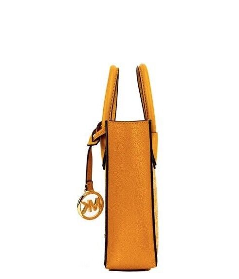 Michael Kors Mercer XS Honeycomb Gold Signature PVC North South Shopper Crossbody Bag - Luxour