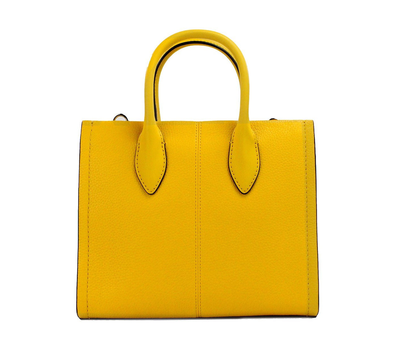 Michael Kors Mirella Small Jasmine Yellow Leather Top Zip Shopper Tote Bag - Luxour