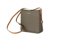 Thumbnail for Michael Kors Signature Jet Set Large Signature Messenger Crossbody Bag (Brown Signature) - Luxour