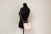 Thumbnail for Michael Kors Suri Small Dark Powder Blush Signature PVC Bucket Crossbody Handbag - Luxour