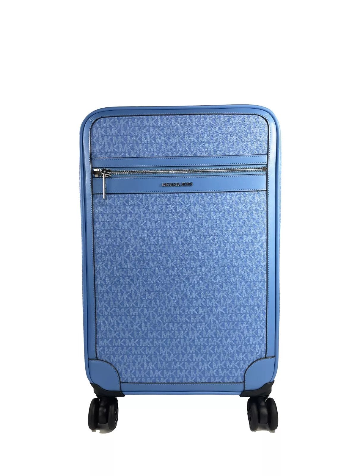 Michael Kors Travel Small Pacific Blue Signature Trolley Rolling Suitcase Carry On - Luxour