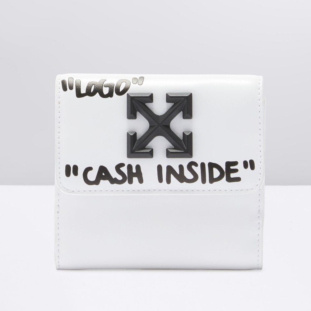 Off - White White Leather Wallet - Luxour