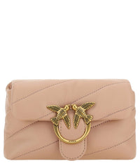 Thumbnail for PINKO Chic Blush Quilted Crossbody Love Puff Bag - Luxour