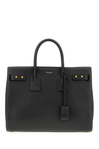 Thumbnail for Saint Laurent Black Calf Leather Sac De Jour Handbag - Luxour