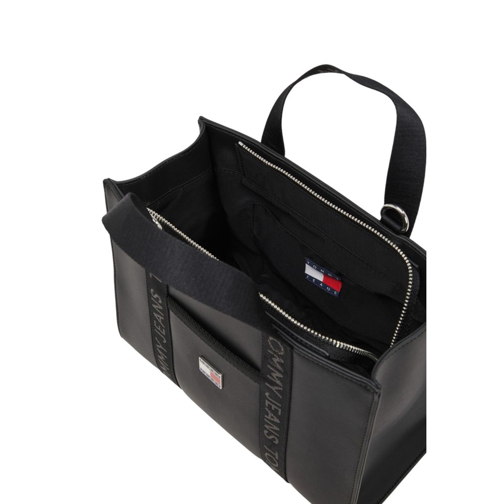 Tommy Hilfiger Jeans Black Polyethylene Handbag - Luxour