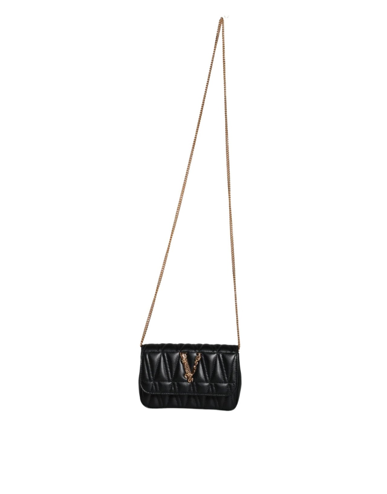 Luxour, Versace Black Mini Nappa Leather Crossbody Shoulder Bag, 