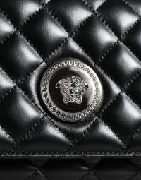 Thumbnail for Luxour, Versace Black Quilted Lambskin Leather Crossbody Shoulder Bag, 