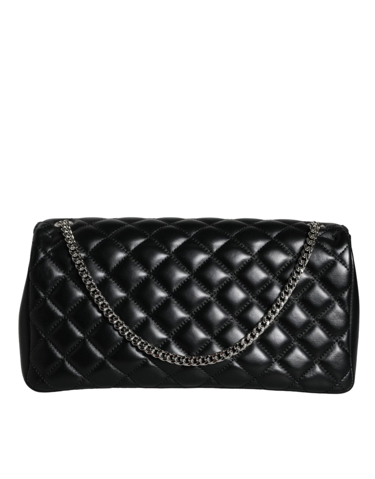 Luxour, Versace Black Quilted Lambskin Leather Crossbody Shoulder Bag, 