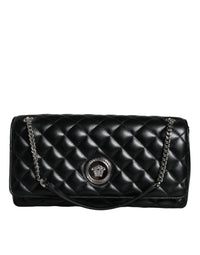 Thumbnail for Luxour, Versace Black Quilted Lambskin Leather Crossbody Shoulder Bag, 