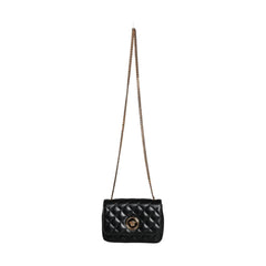 Luxour, Versace Black Quilted Lambskin Leather Crossbody Shoulder Bag, 