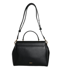 Thumbnail for Luxour, Versace Black Top Handle Grainy Calfskin Leather Crossbody Bag, 